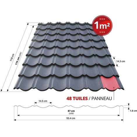 tole imitation tuile polyester