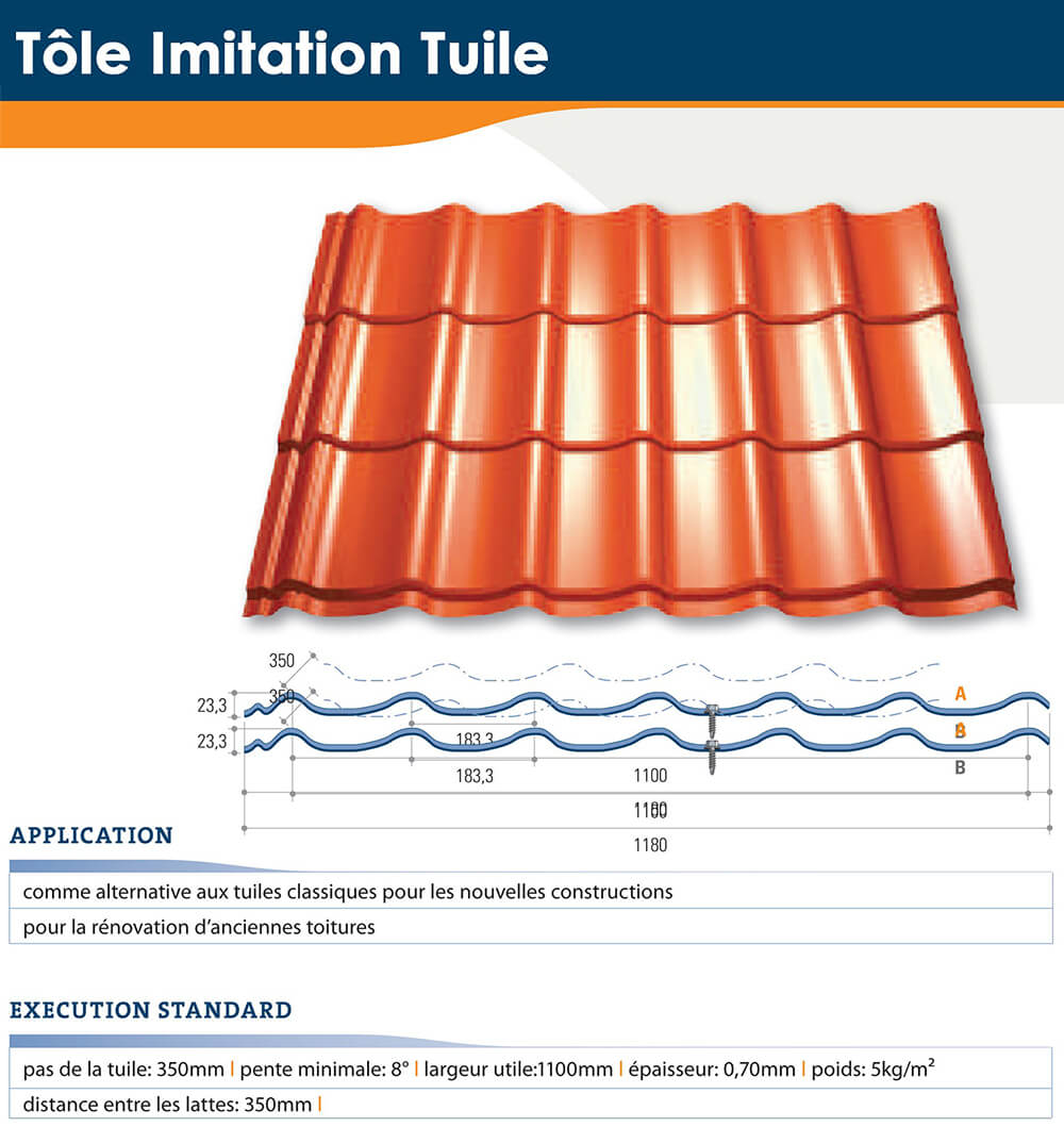 tole imitation tuile robert espagne